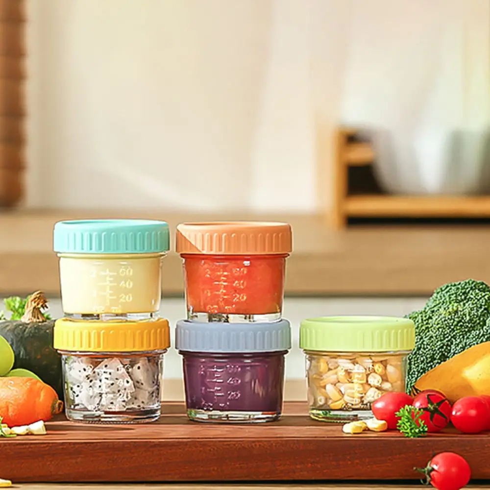 Baby Food Glass Containers - 6개입 다용도 유리 아기 음식 용기,