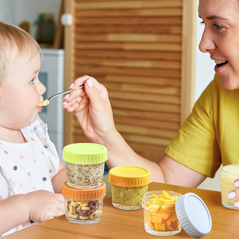 Baby Food Glass Containers - 6pcs 다목적 유리 베이비 푸드 용기