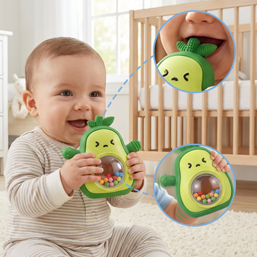 Baby Food Bites - 아보카도 모양 아기 치발기, 식품 등급