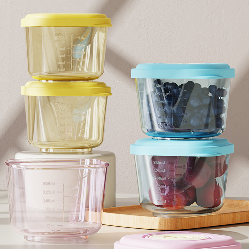 Baby Food Glass Containers - 6개 아기 음식 보관 용기 -