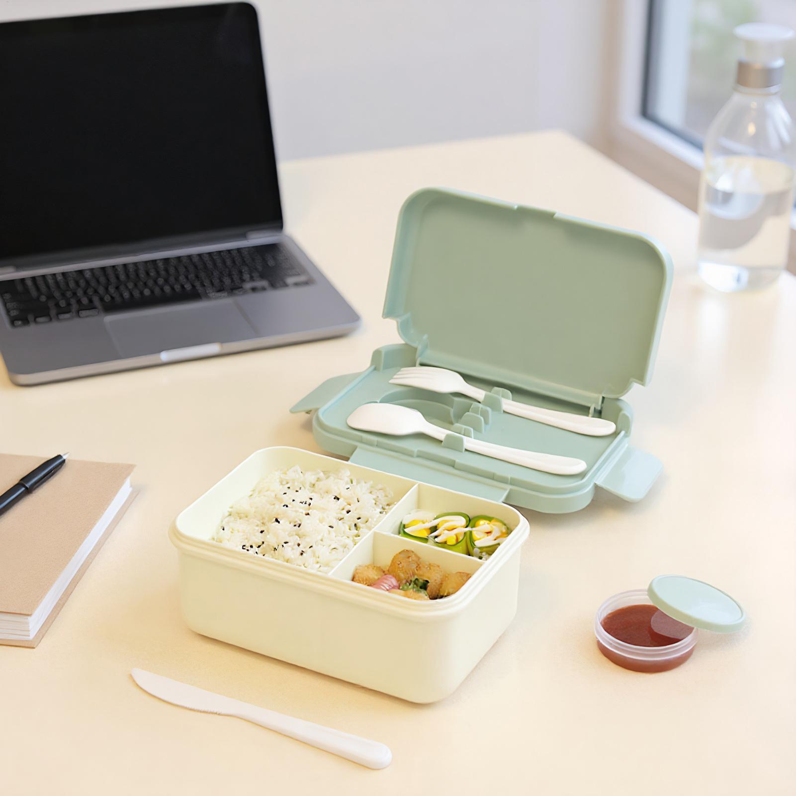 Snack Container Travel - 어린이 도시락 누수 방지 3칸 용기