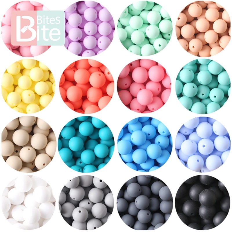 Baby Food Bites - 물린 바이트 15mm 10pc 실리콘 구슬