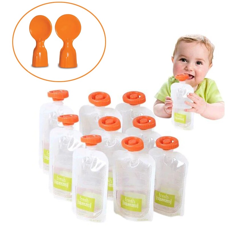 Baby Food Glass Containers - 50개입 아기용 식품 보관 백: 유기농