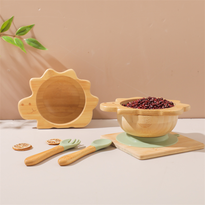 아기 나무 식기 세트 공룡 대나무 나무 접시 그릇 실리 - Baby Food Tray 리뷰 및 가격