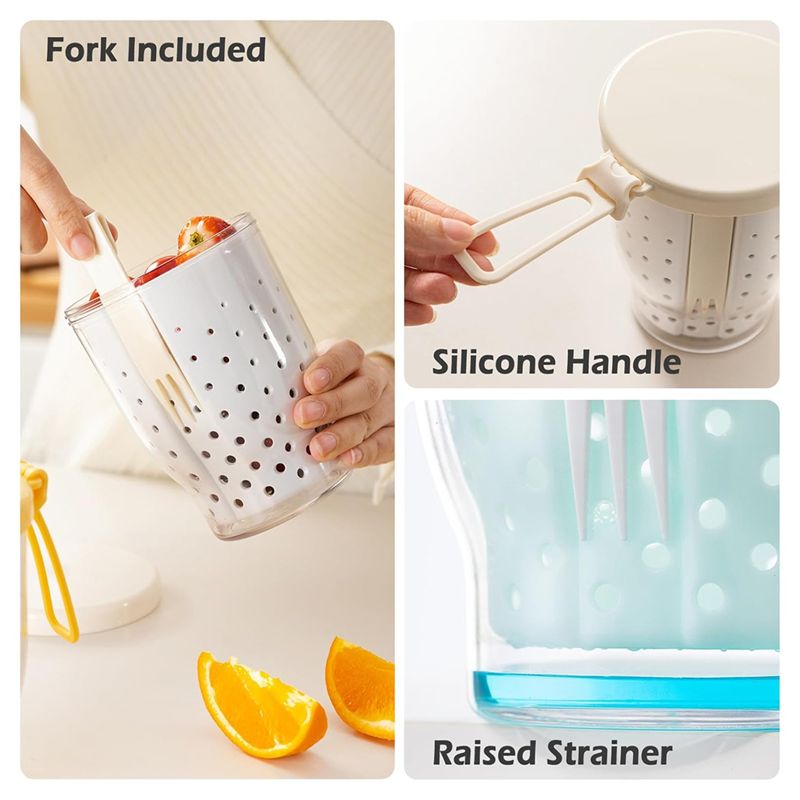 25온스 여행용 과일 컵, 자동차용 과일 샐러드 보관  - Snack Container Travel 리뷰 및 가격