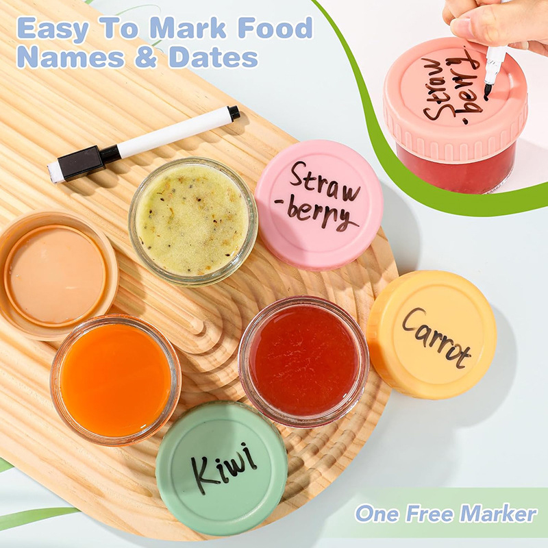 120ml 6개입 식품 등급 유리 이유식 용기(계량컵  - Baby Food Glass Containers 리뷰 및 가격