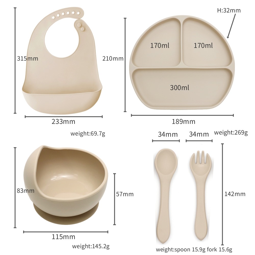 토끼 모양의 아기 식기 세트 5개, 식품 등급 실리콘으 - Baby Food Tray 리뷰 및 가격