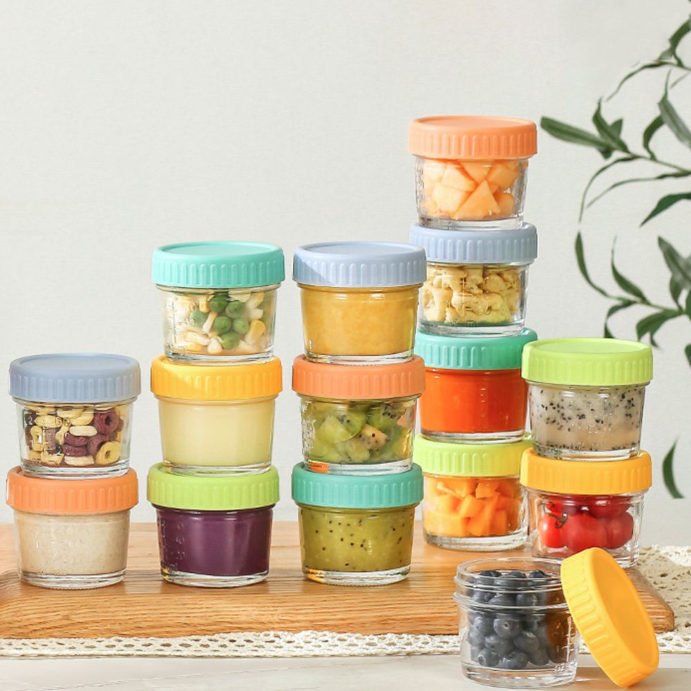 6개들이 유리 이유식 용기, 눈금 표시가 있는 재사용  - Baby Food Glass Containers 리뷰 및 가격