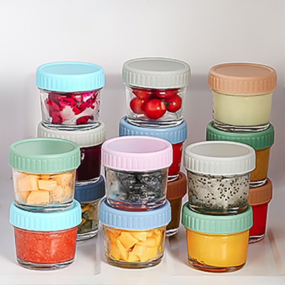 6개들이 유리 이유식 용기, 눈금 표시가 있는 재사용  - Baby Food Glass Containers 리뷰 및 가격