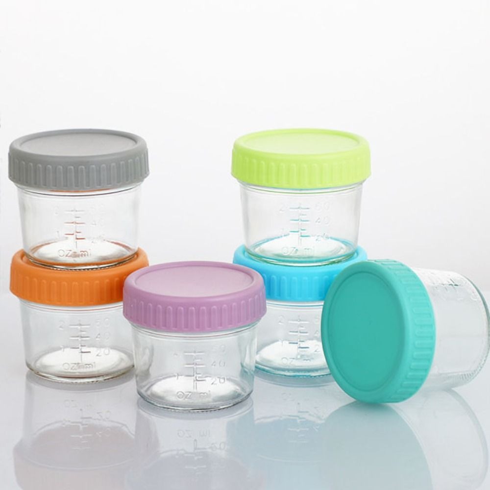 6개들이 유리 이유식 용기, 눈금 표시가 있는 재사용  - Baby Food Glass Containers 리뷰 및 가격