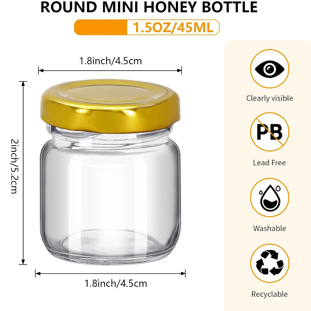 1.5온스(45ml) 원형 미니 투명 꿀병, 웨딩 답례 - Baby Food Glass Containers 리뷰 및 가격