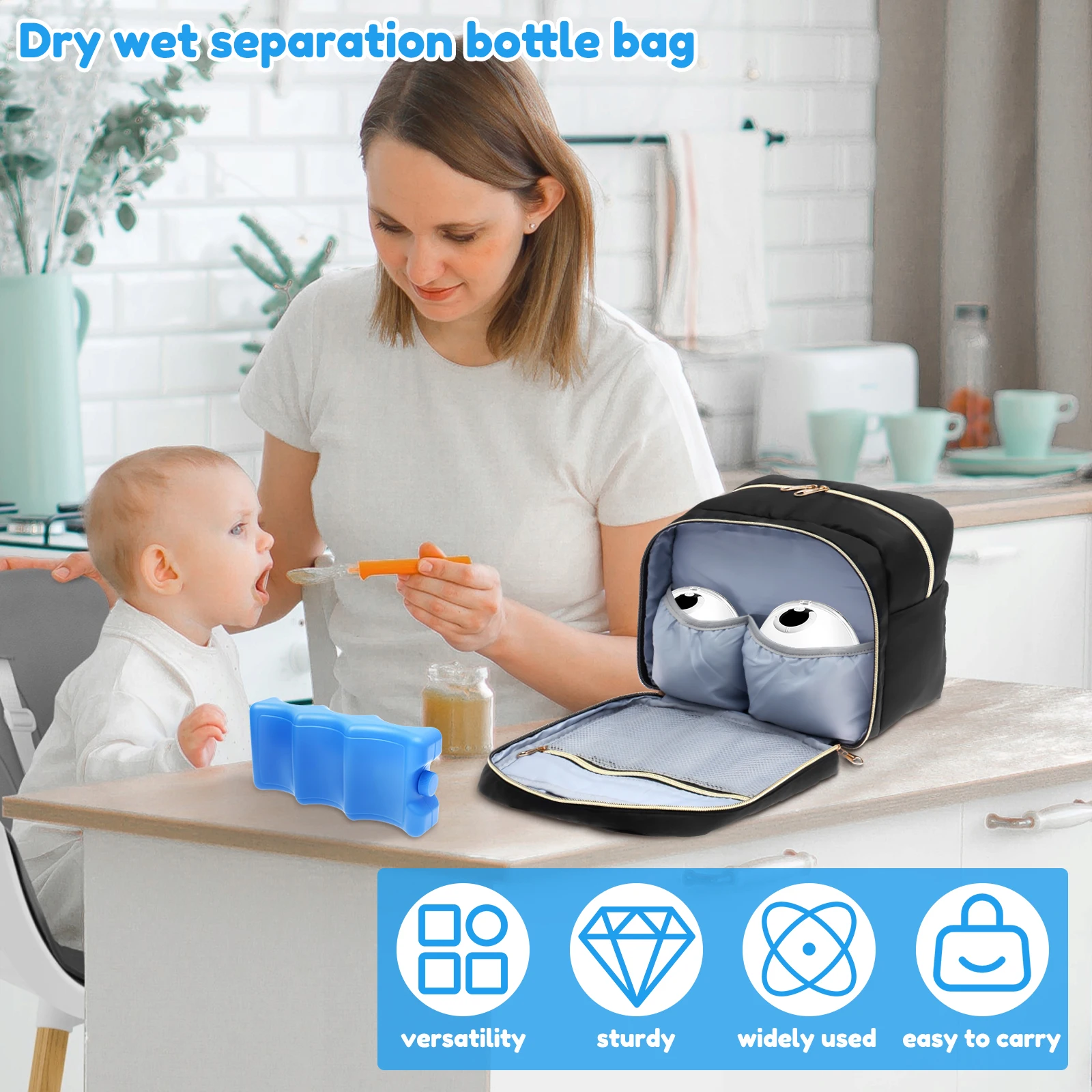 아이스팩과 방수 매트가 포함된 휴대용 모유 저장 가방, - Baby Food For 2 Year Old 리뷰 및 가격