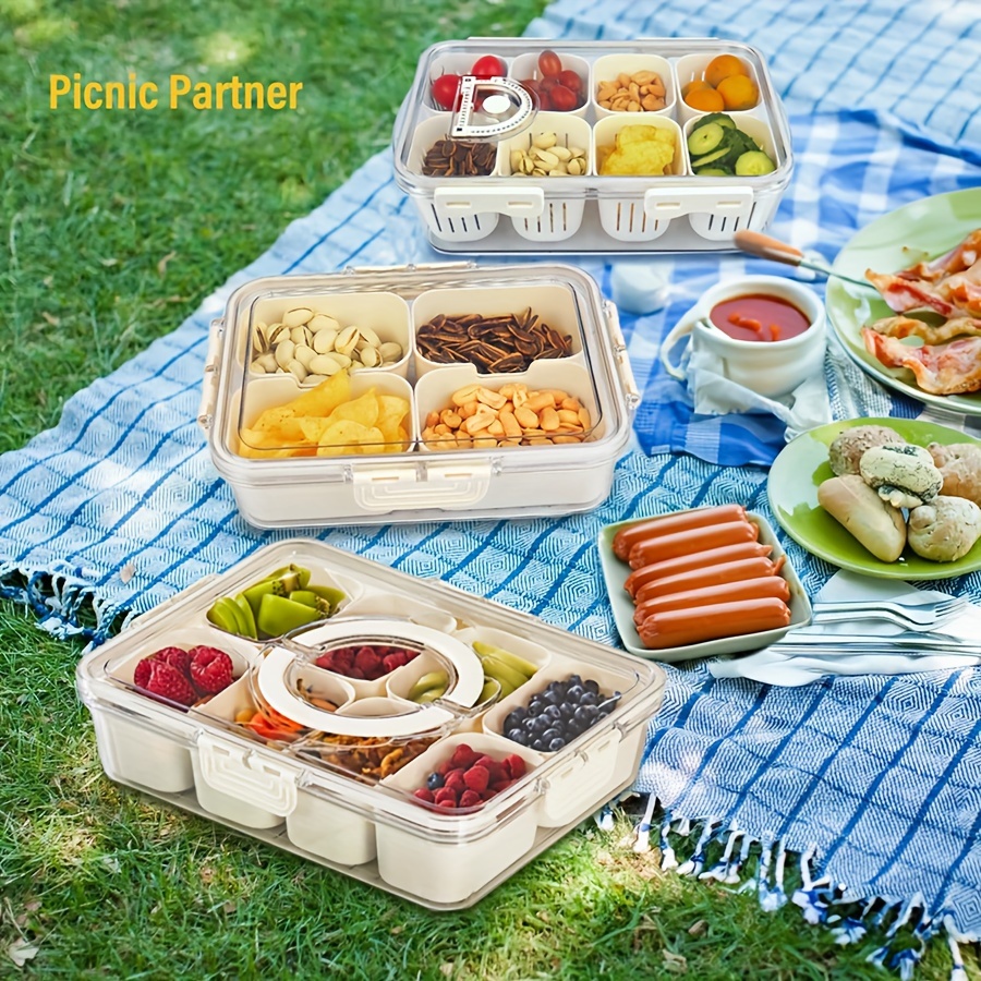 4그리드/8 그리드 스낵 박스 컨테이너, 뚜껑이 있는  - Snack Container Travel 리뷰 및 가격