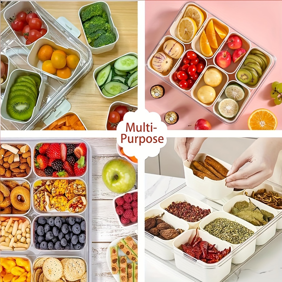 4그리드/8 그리드 스낵 박스 컨테이너, 뚜껑이 있는  - Snack Container Travel 리뷰 및 가격