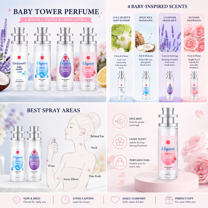 2개입 35ml 여성용 베이비 파우더 향수, 오래 지속 - Baby Rice Food 리뷰 및 가격