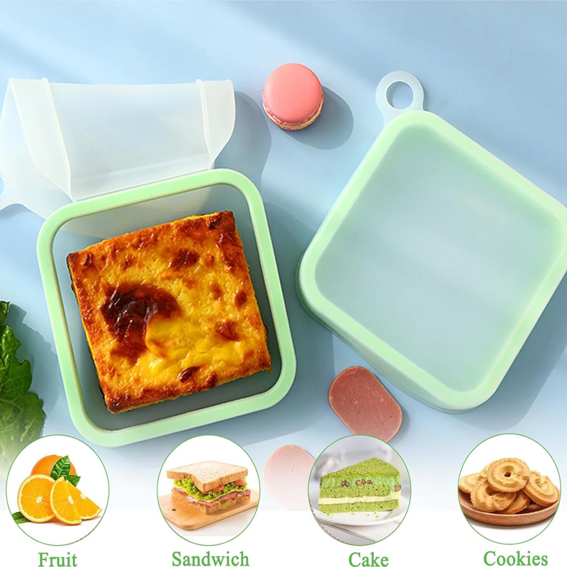 실리콘 샌드위치 토스트 도시락 상자 손잡이 휴대용 샌드 - Snack Container Travel 리뷰 및 가격