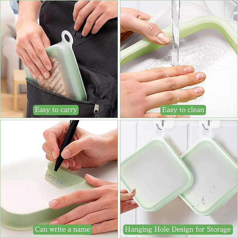 실리콘 샌드위치 토스트 도시락 상자 손잡이 휴대용 샌드 - Snack Container Travel 리뷰 및 가격
